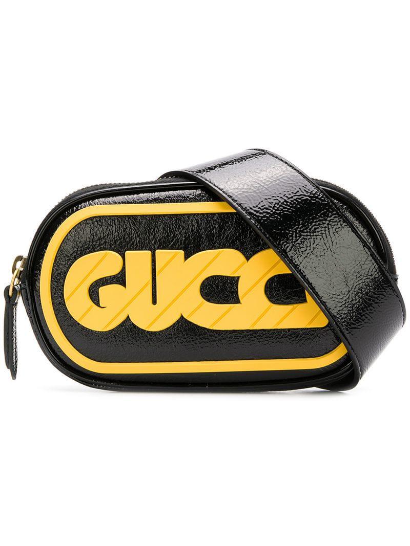 Gucci Leather Oval Belt Bag in Black - Lyst