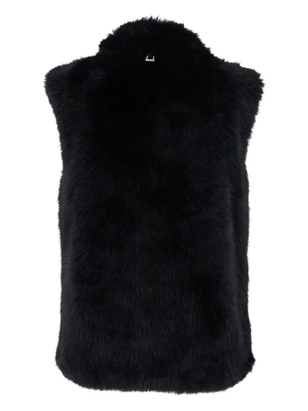 Apparis Laila Faux-Fur Vest in Black Lyst