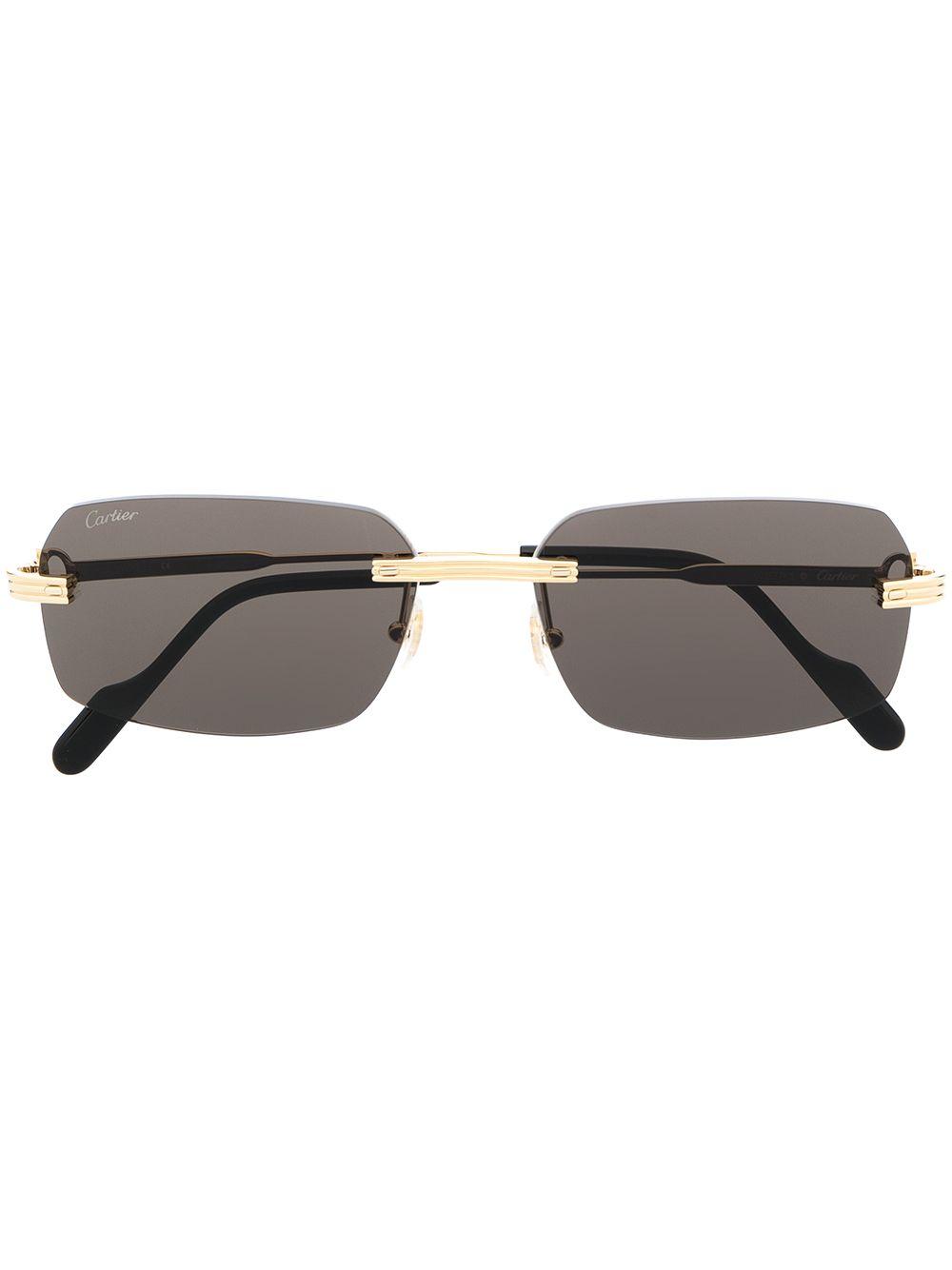 Cartier Sonnenbrille mit eckigem Gestell in Mettallic für Herren - Lyst