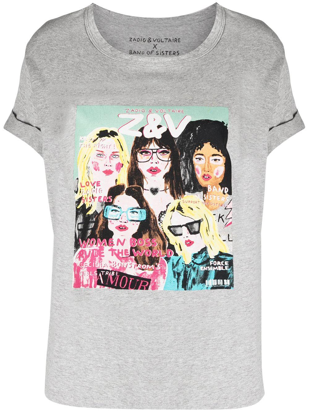 T-shirt Anya Band Of Sisters Zadig & Voltaire en coloris Gris | Lyst