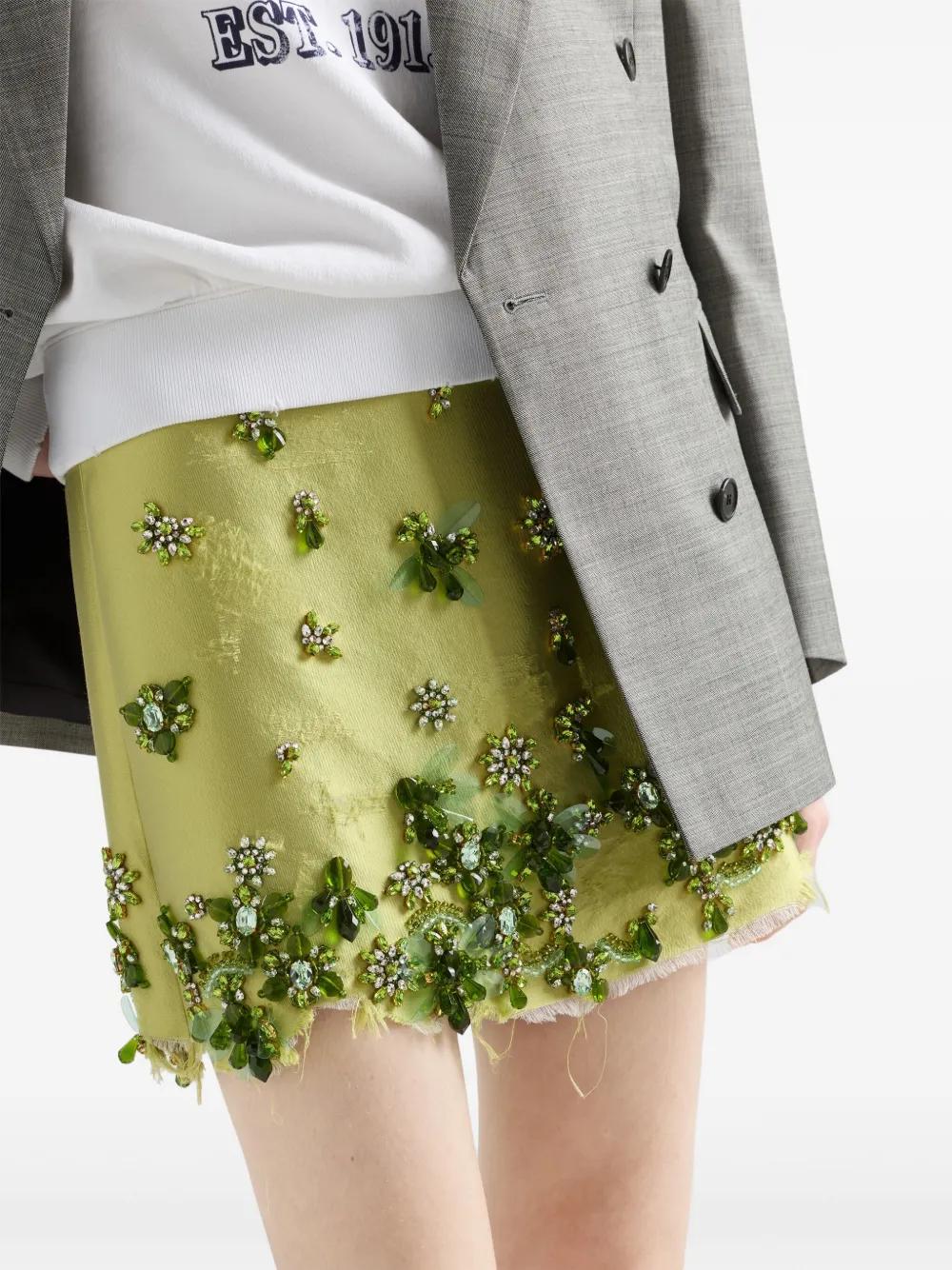ミニスカート PRADA GRASS GREEN SUEDE MINI SKIRT Prada Grass Suede Mini Skirt in Green | Lyst