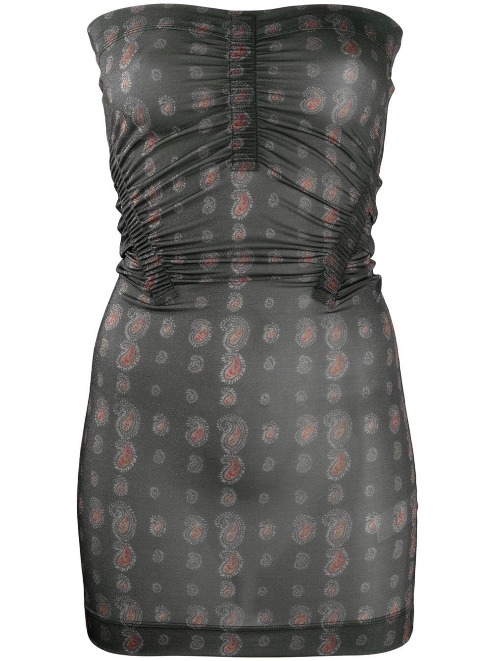 charlotte knowles grey bone dress Paisley Print Tube in Green Pichita