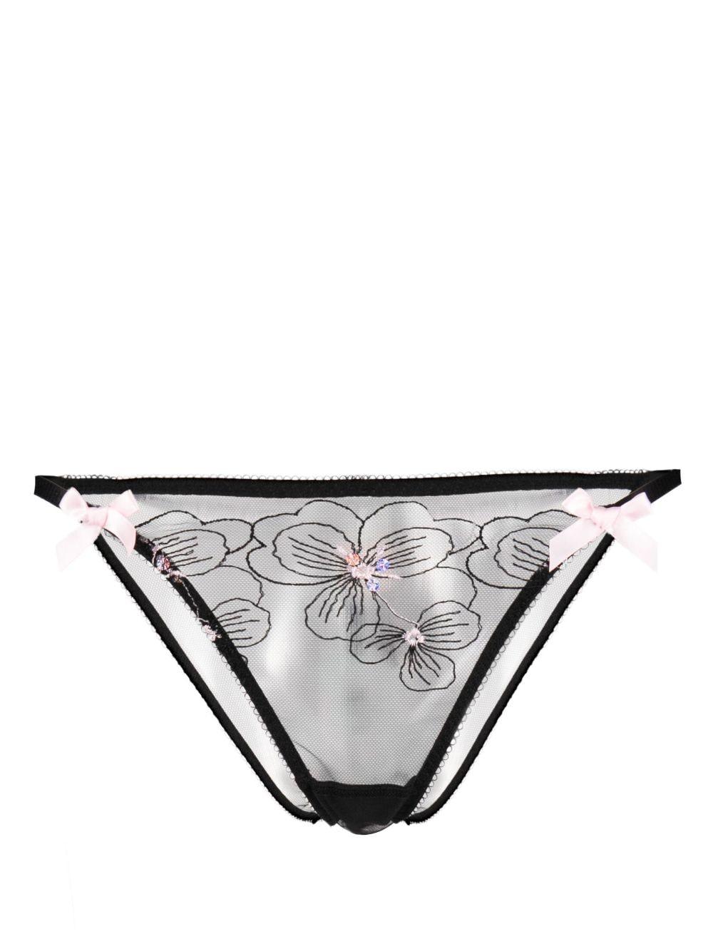 Agent Provocateur Lace-panel Bow-detail Briefs in Gray | Lyst