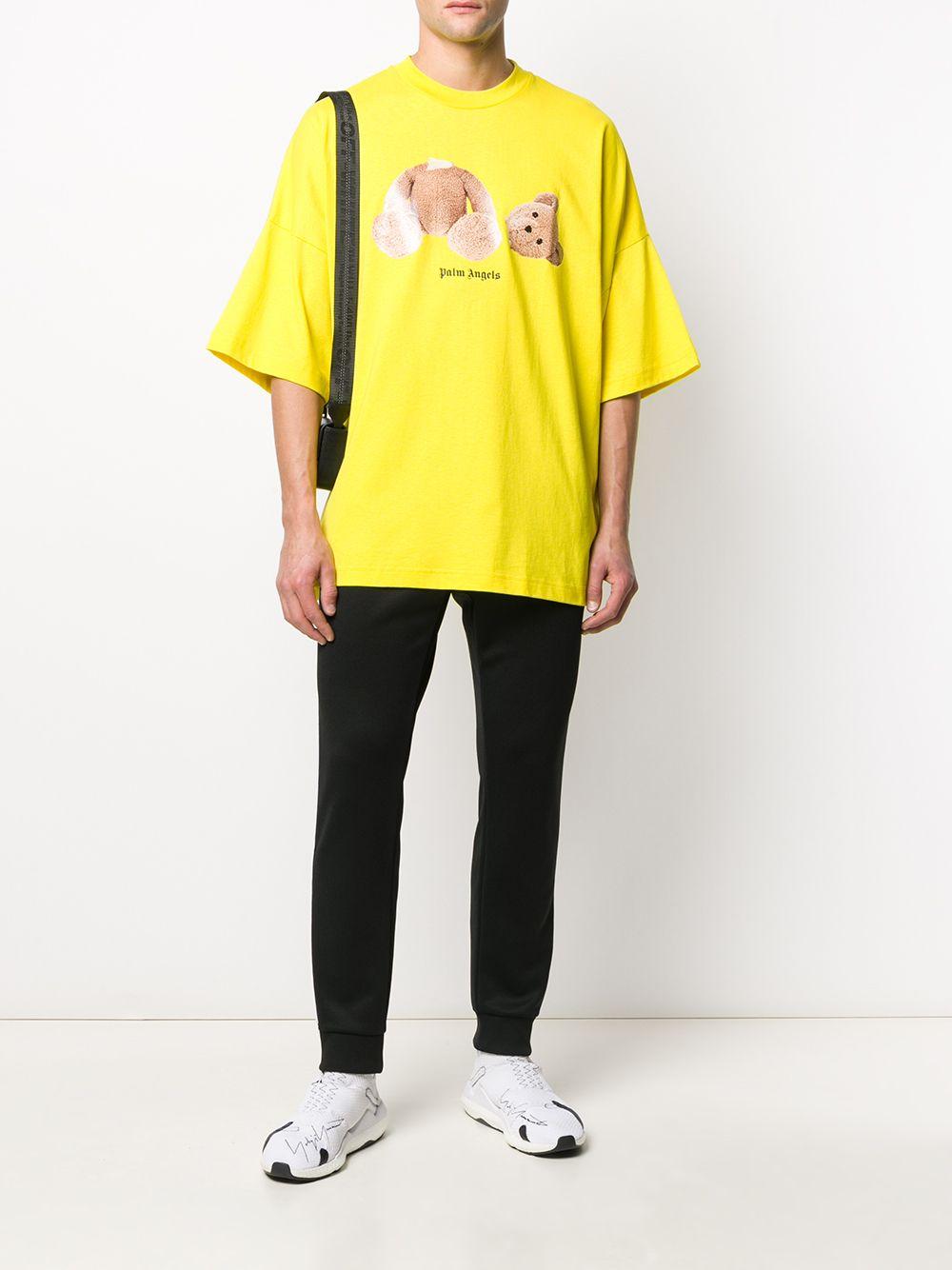 Palm Angels Teddy Bear Print Oversized T-shirt in Yellow for Men 
