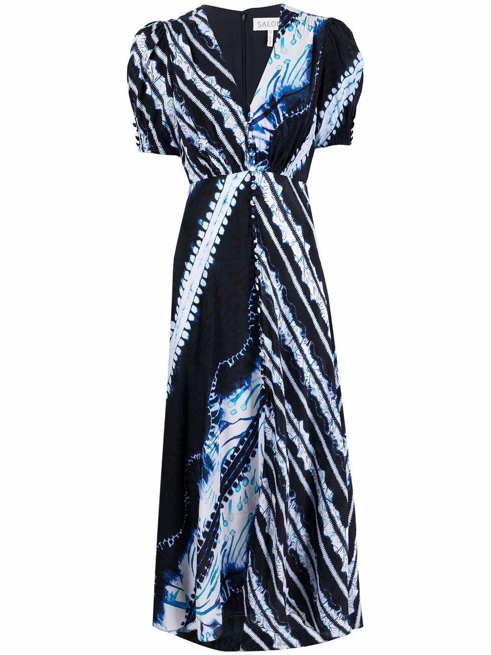 Saloni Tie-dye Print Maxi Dress in Black - Save 62% - Lyst