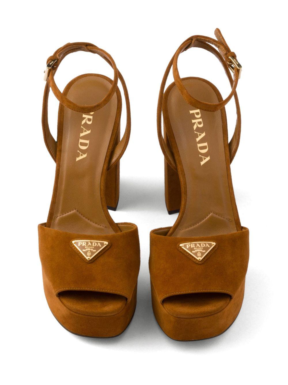 PRADA ダークブラウン プラットフォームサンダル プラダ PRADA ストラップサンダル スクエアトゥ