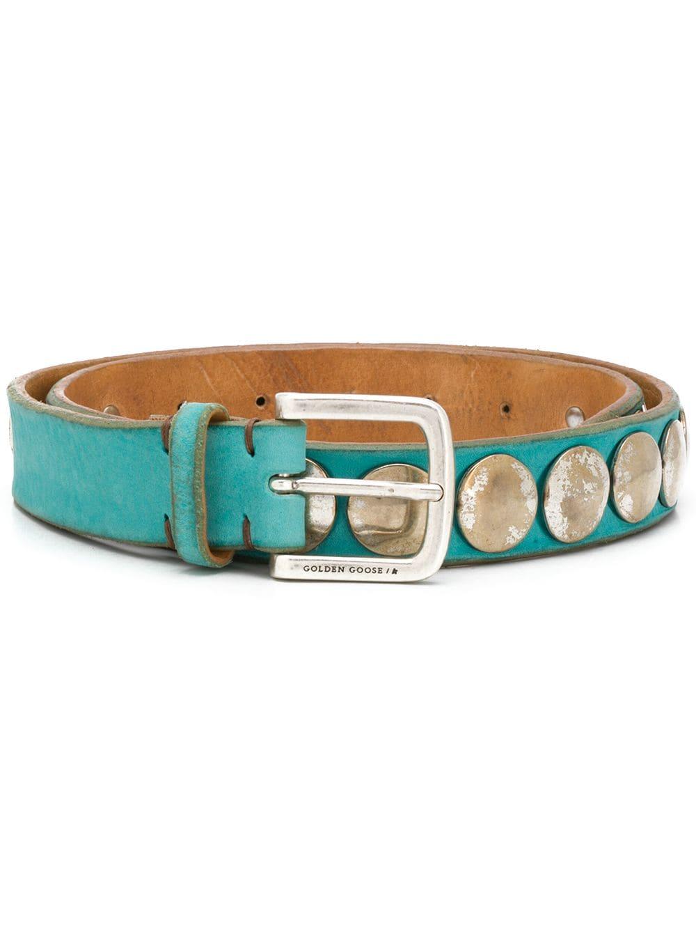 Golden Goose Deluxe Brand Studded Leather Belt in Blue - Lyst