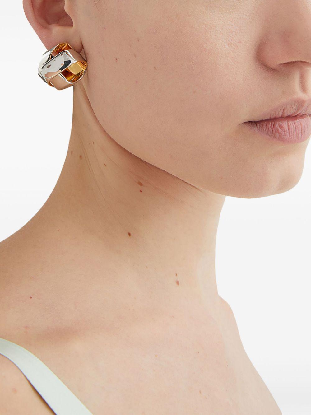 新品：JIL SANDER スカルプチャーフープピアス 妖しく スターリング 