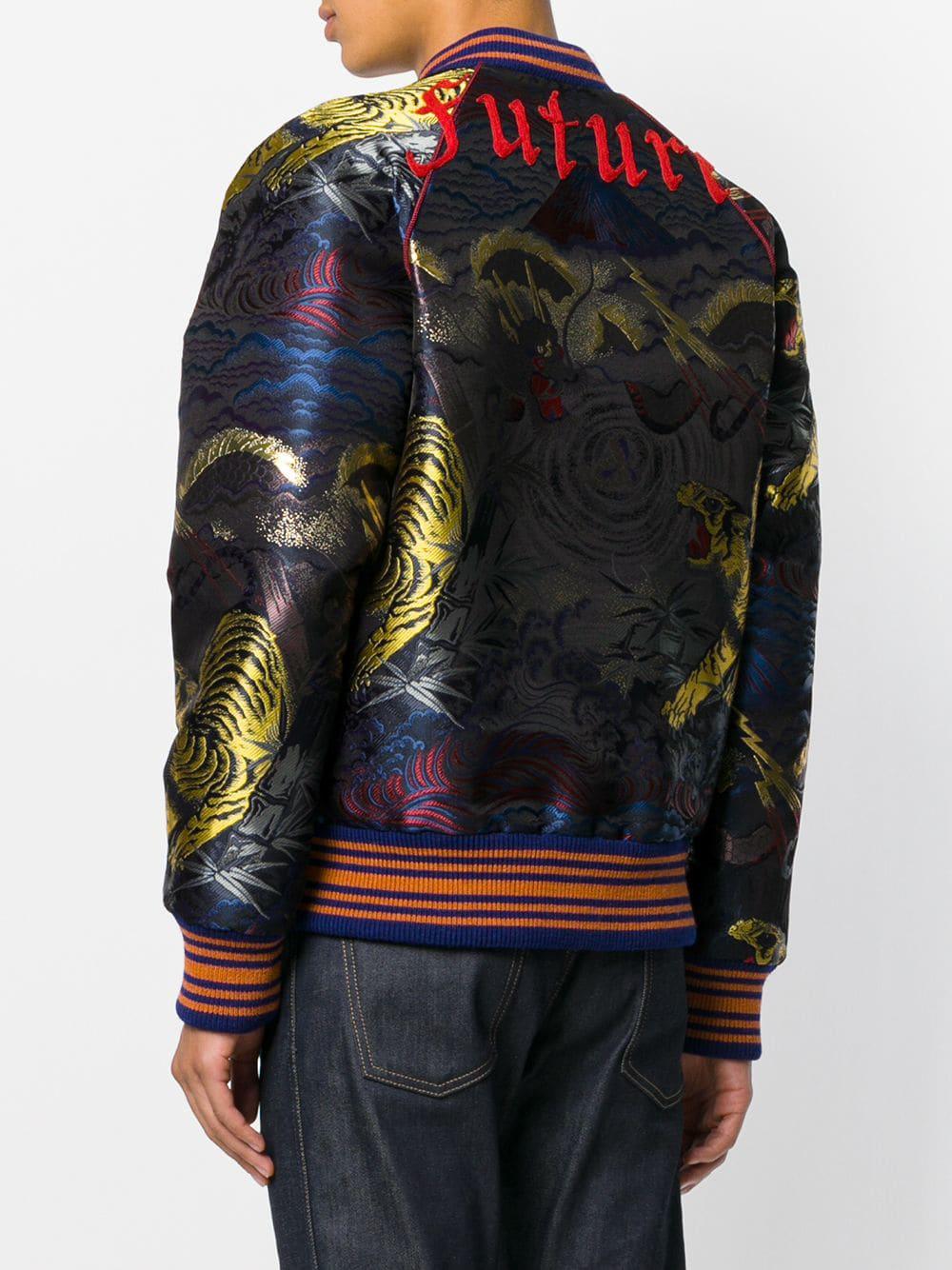 Gucci Tiger Jacquard Bomber Jacket for Men - Lyst