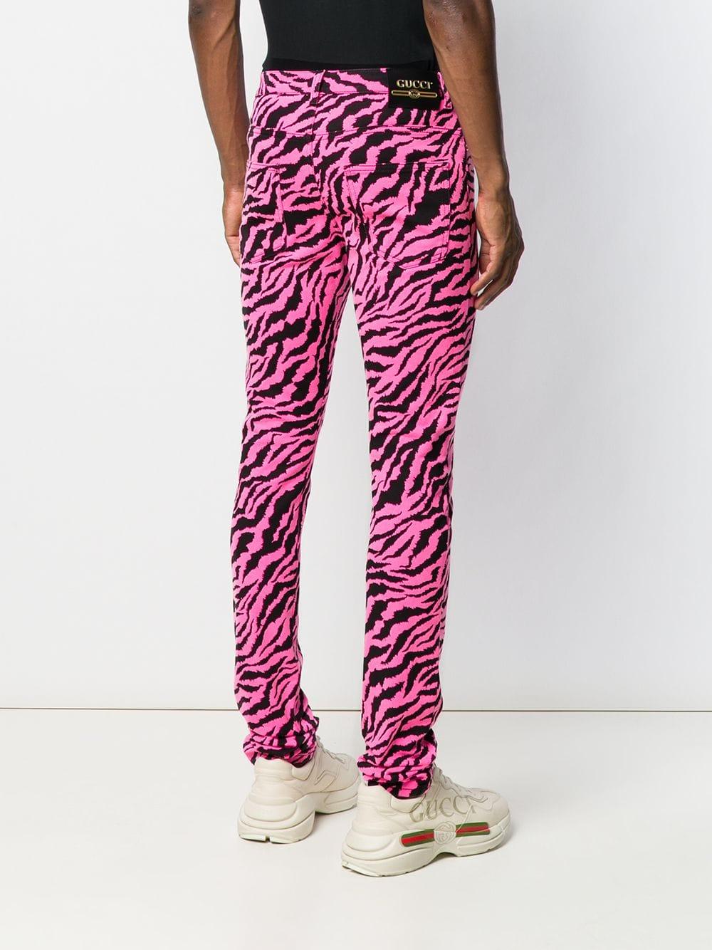 Gucci Denim Animal Print Jeans in Black 