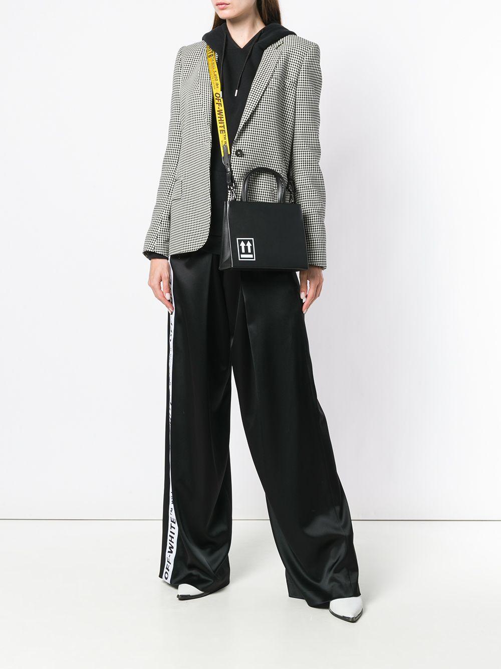 Off-White c/o Virgil Abloh Leather Small Box Tote Bag in Black 