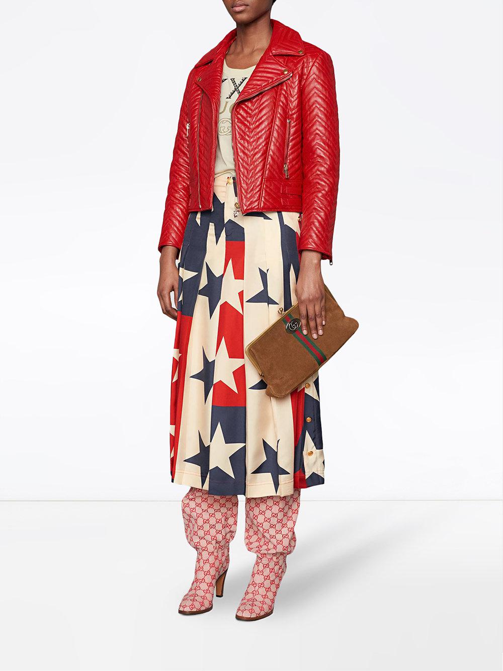 gucci red leather jacket