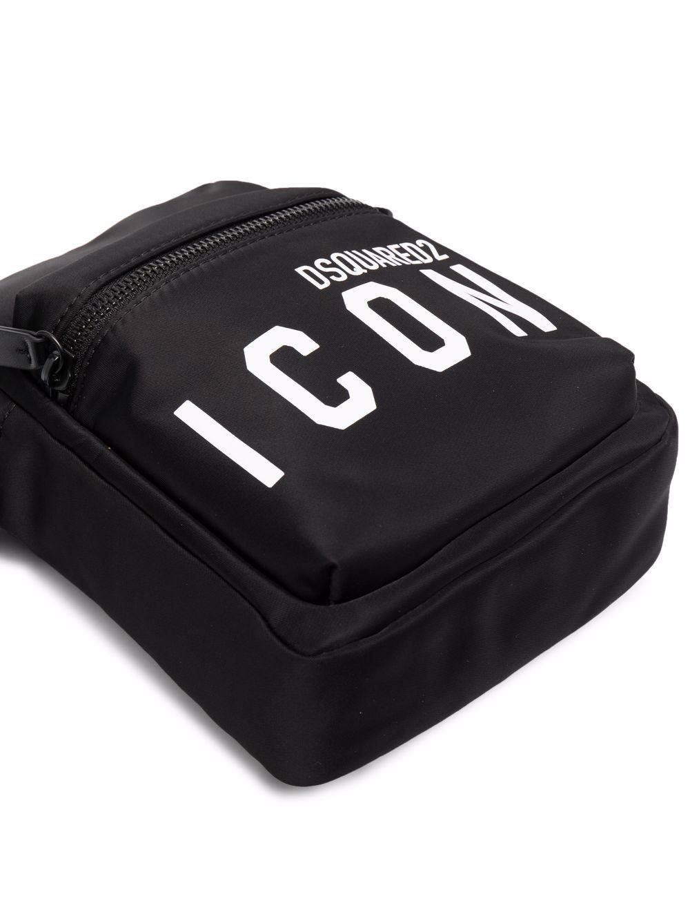 DSquared² Leather Icon Logo-print Messenger Bag in Black for Men 