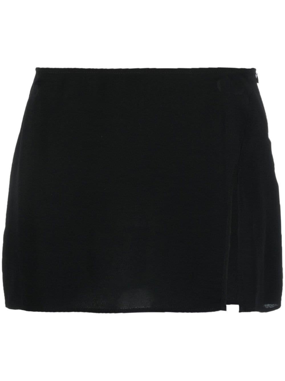 Reformation Kiara Side-slit Mini Skirt in Black | Lyst