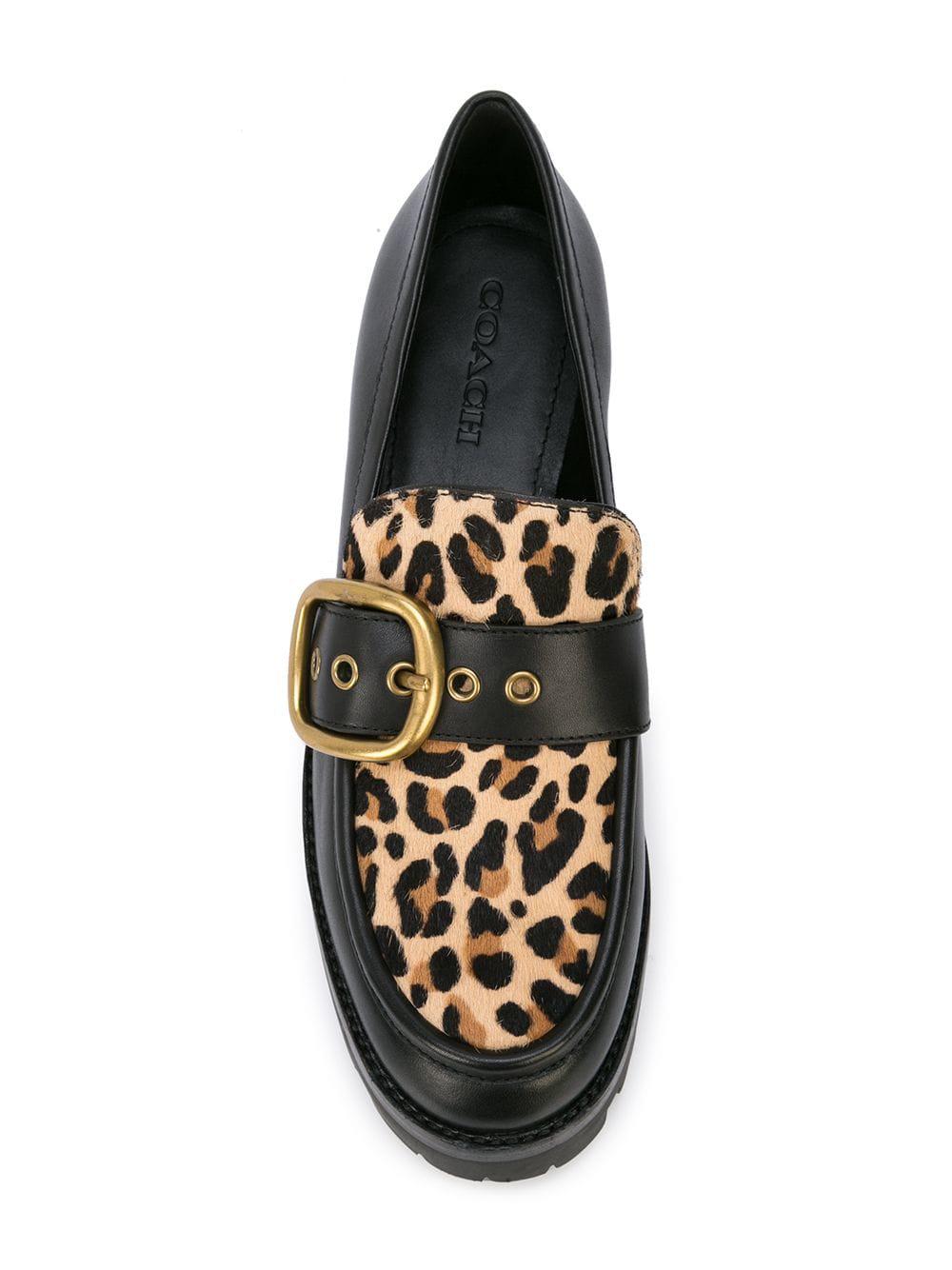 COACH Leopard Print Grand Loafers in Black | Lyst