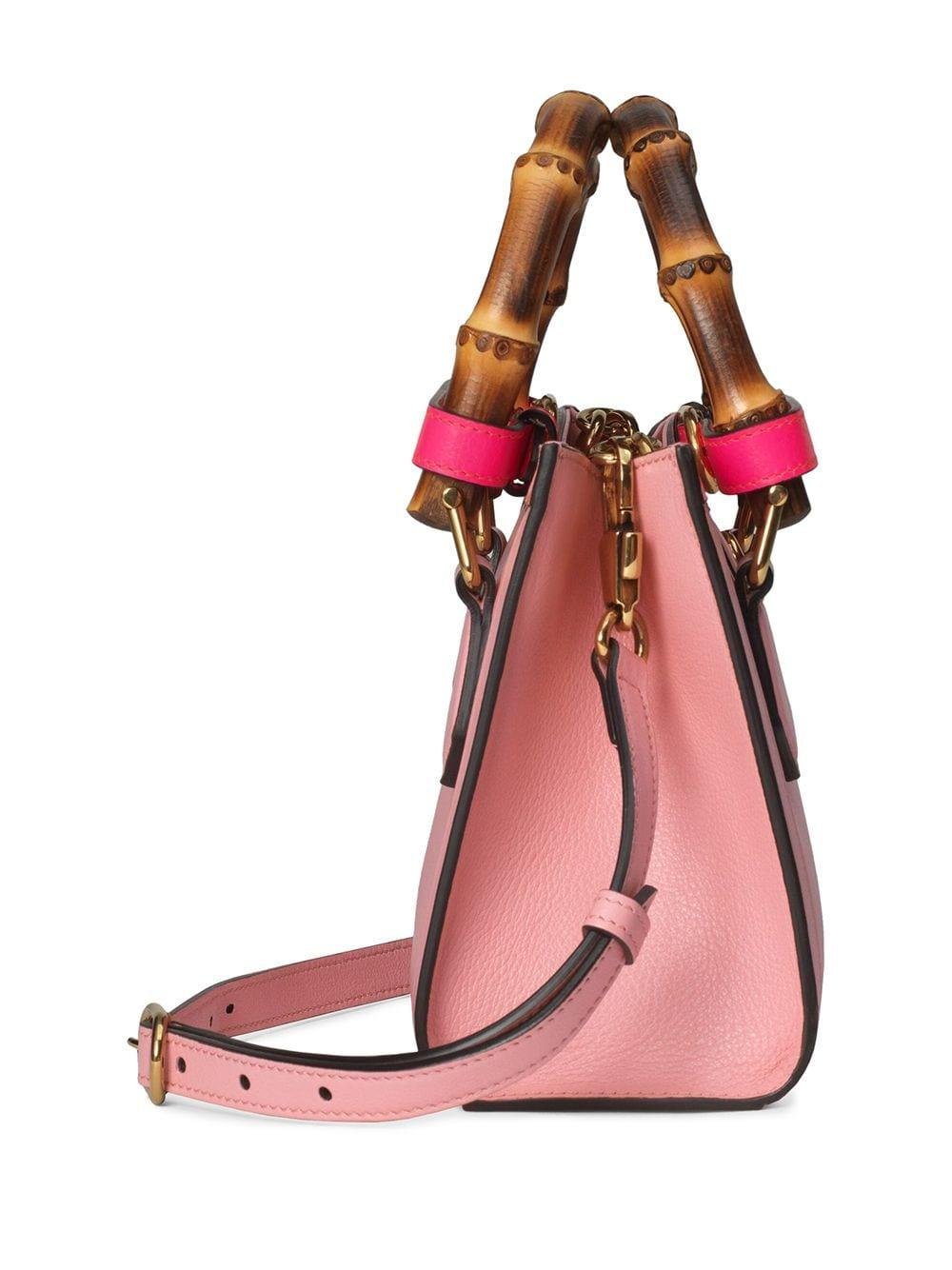 Gucci Diana Mini Leather Tote Bag in Pink - Gucci