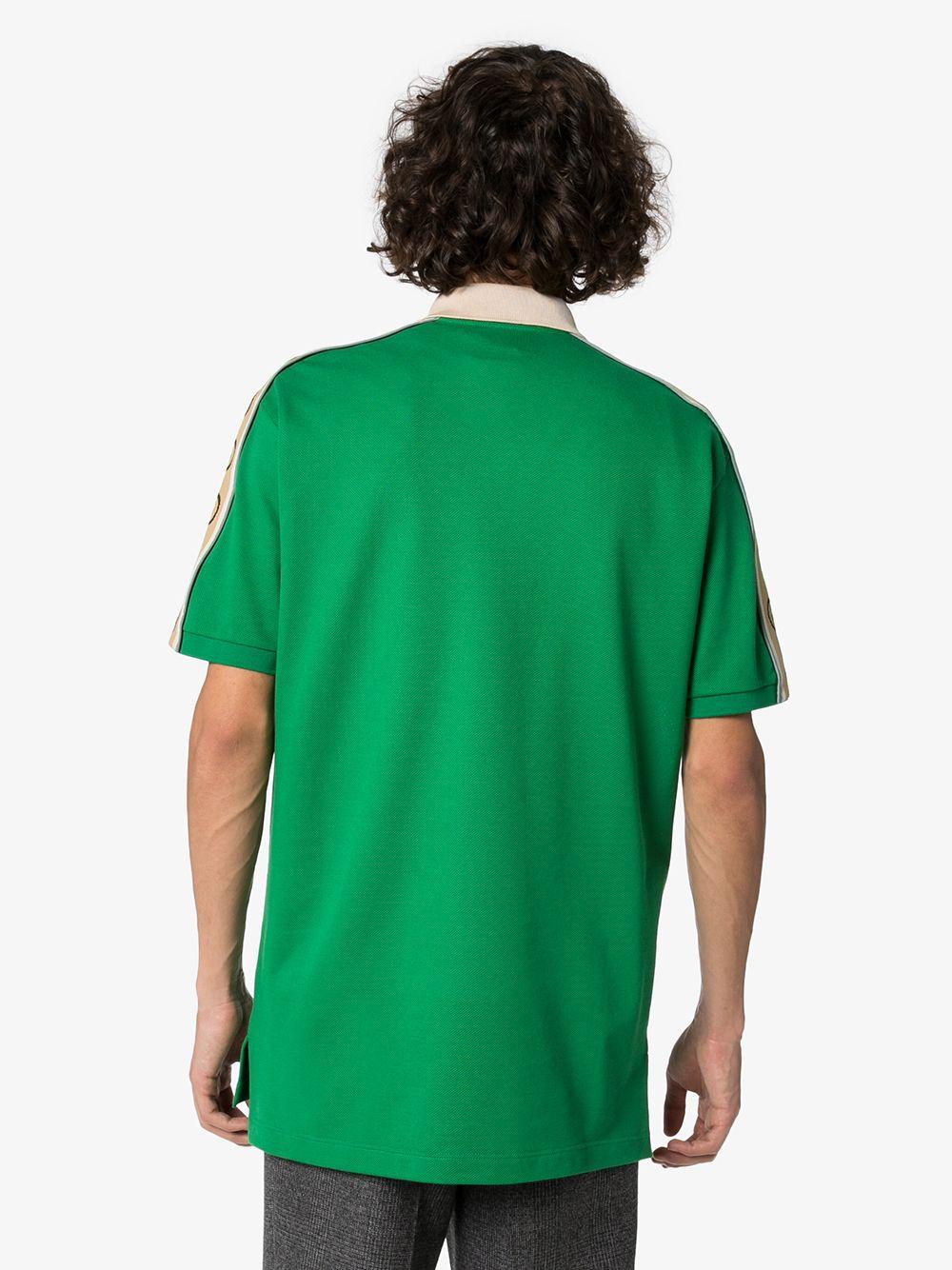 Gucci Synthetic GG Stripe Polo Shirt in Green for Men - Lyst