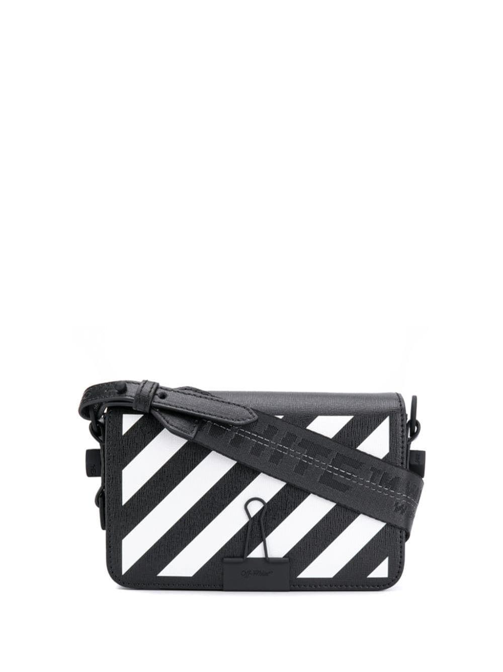 Off-White c/o Virgil Abloh Leather Diagonal Striped Shoulder Bag in Black - Save 33% - Lyst