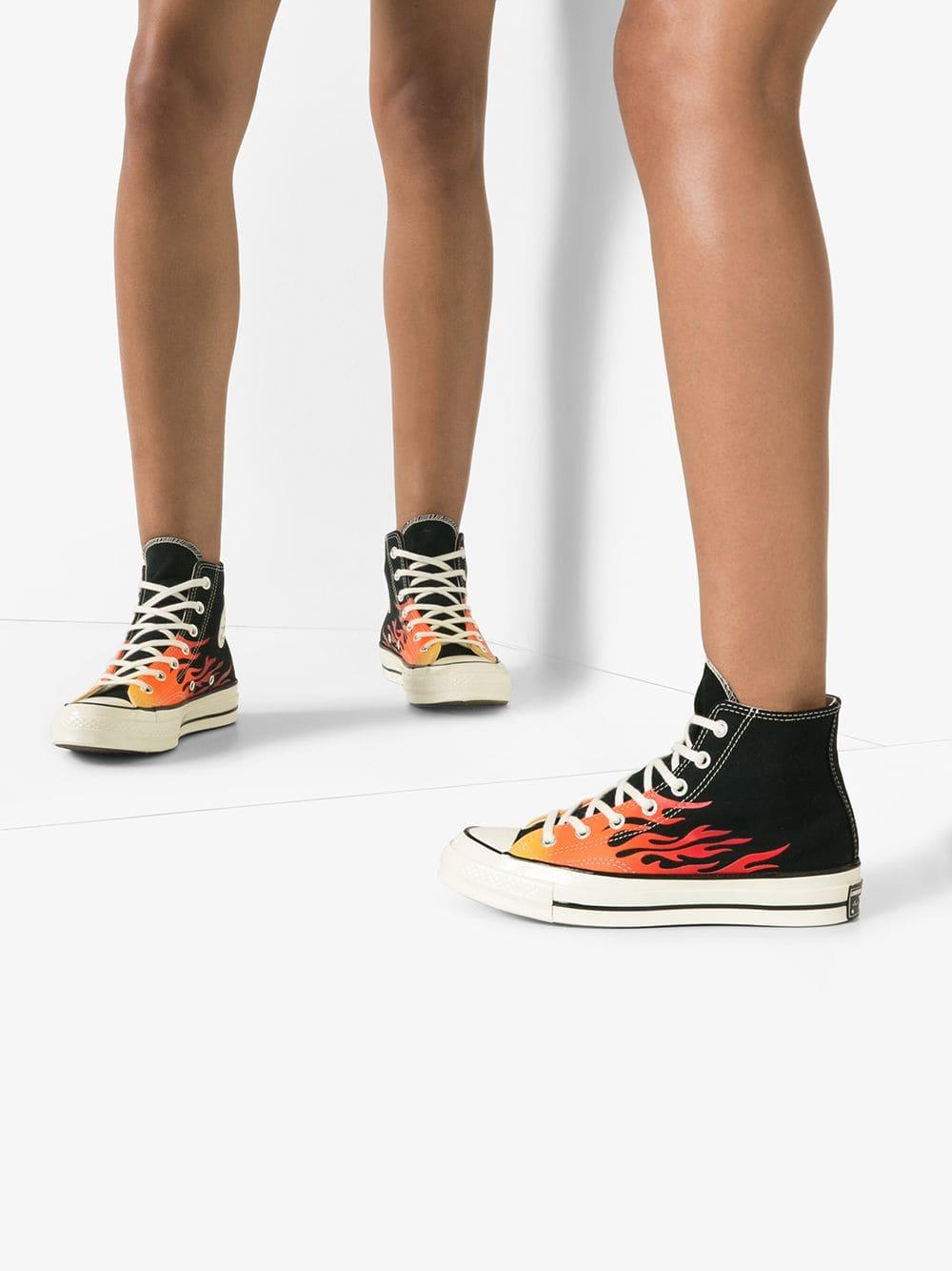 Converse 'Chuck 70' High-Top-Sneakers mit Flammen-Print in Schwarz | Lyst DE