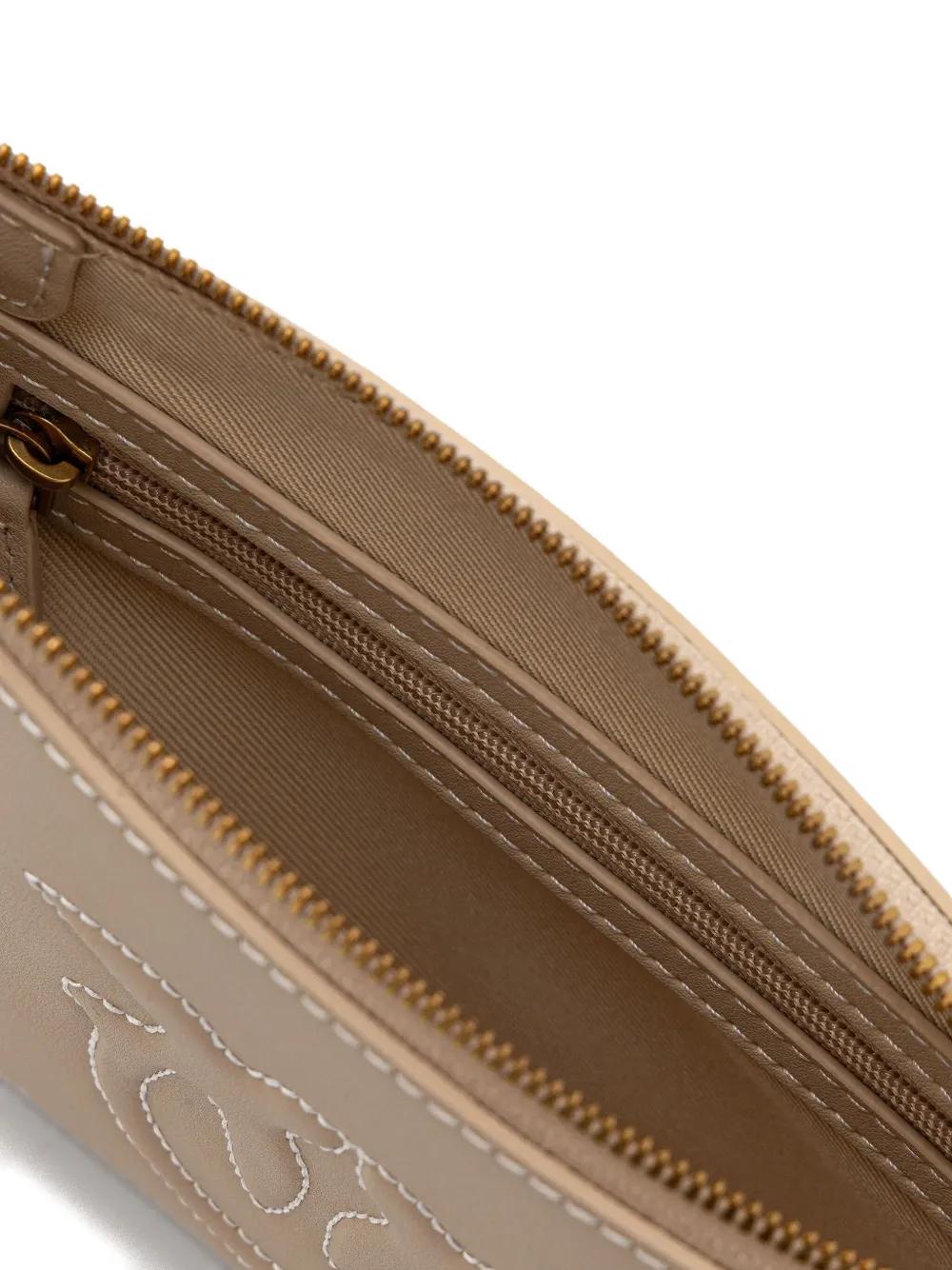 Pinko Logo-Detail Zip-Top Cross Body Bag in Natural | Lyst