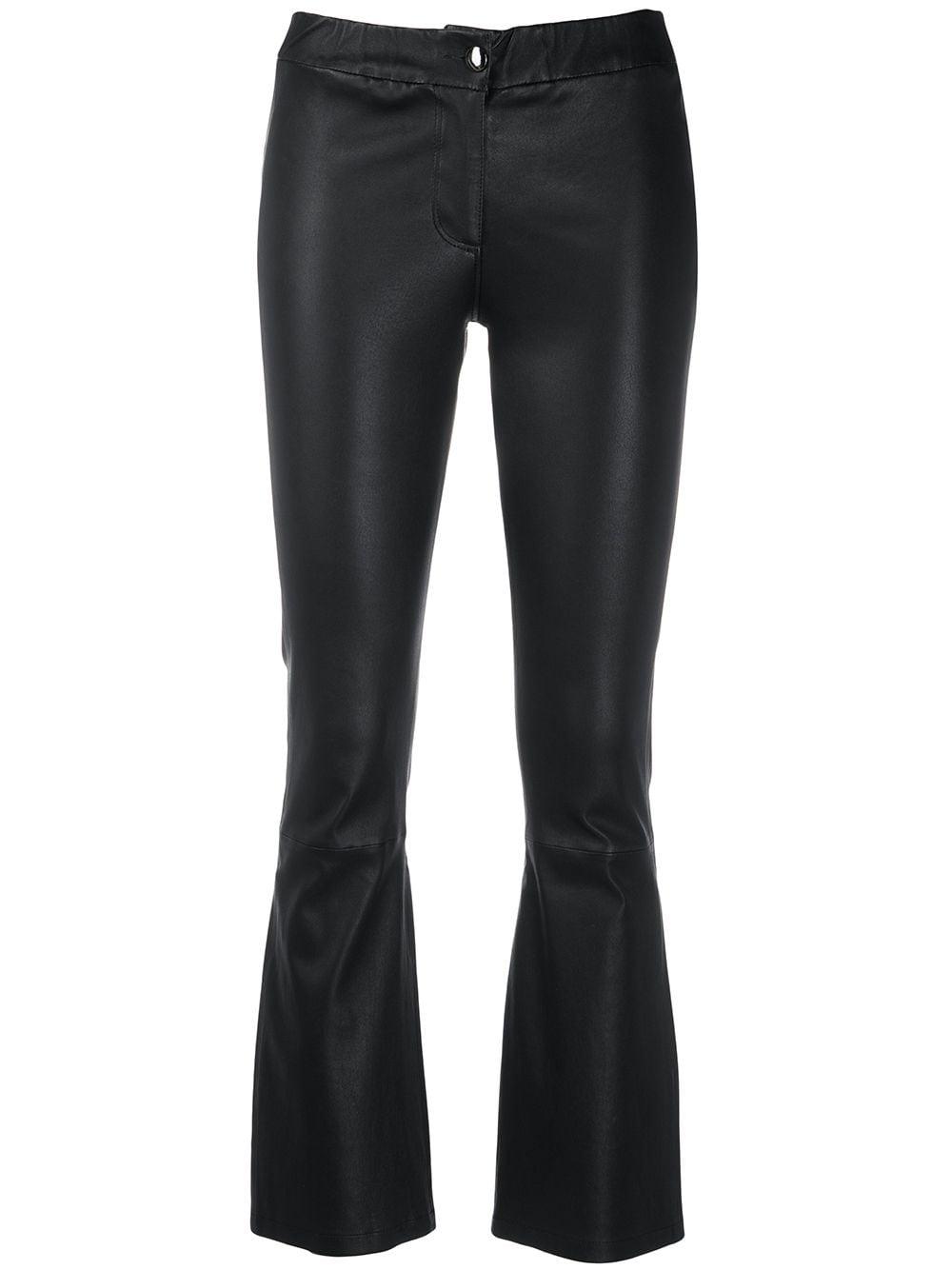 Arma Leather Kick-flare Trousers in 