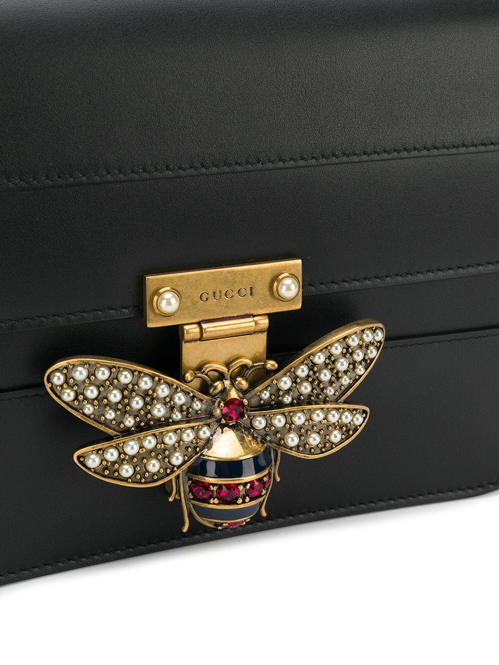 Gucci Bee Logo Embellished Bag in Black