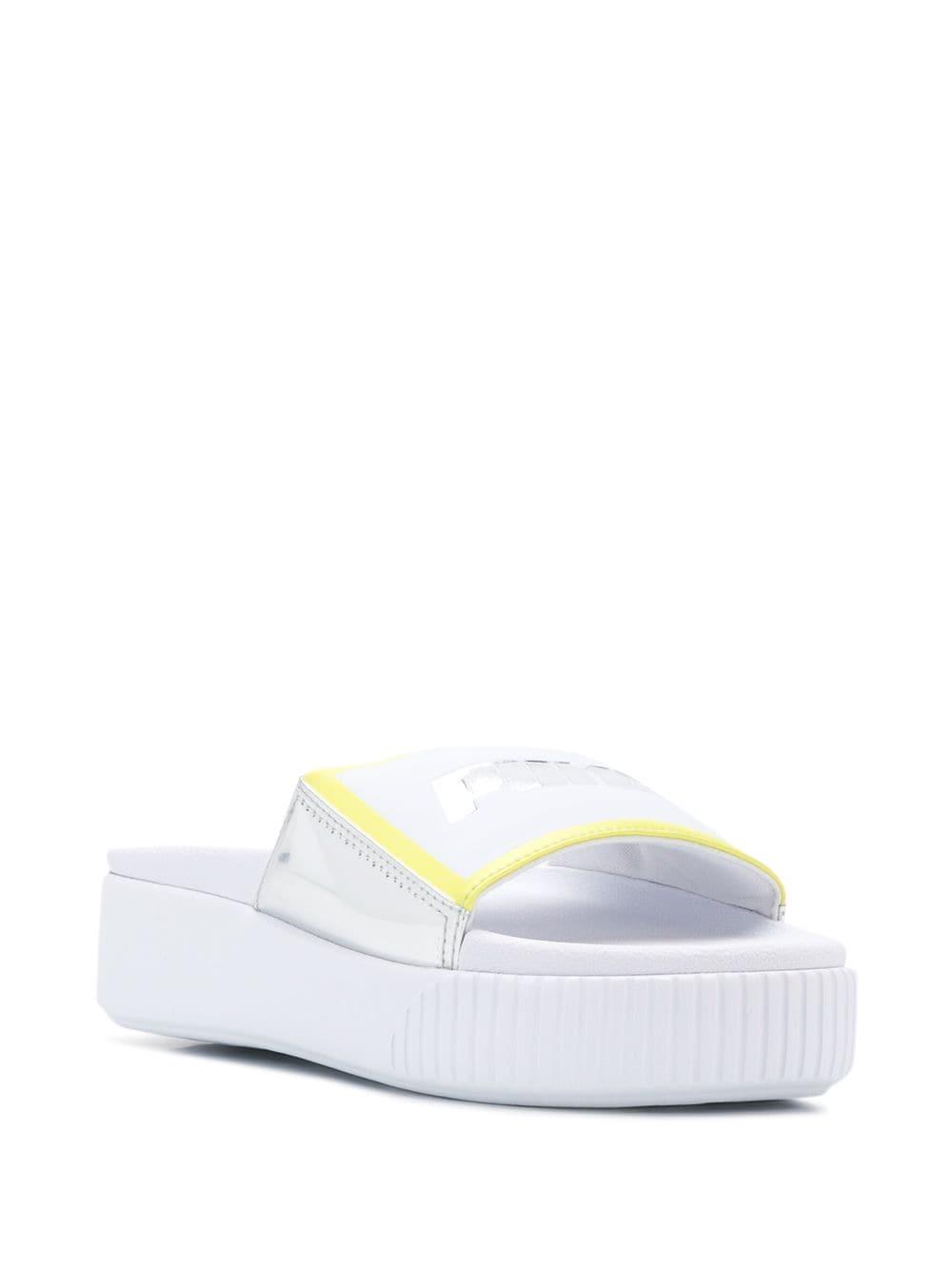 puma white flip flops