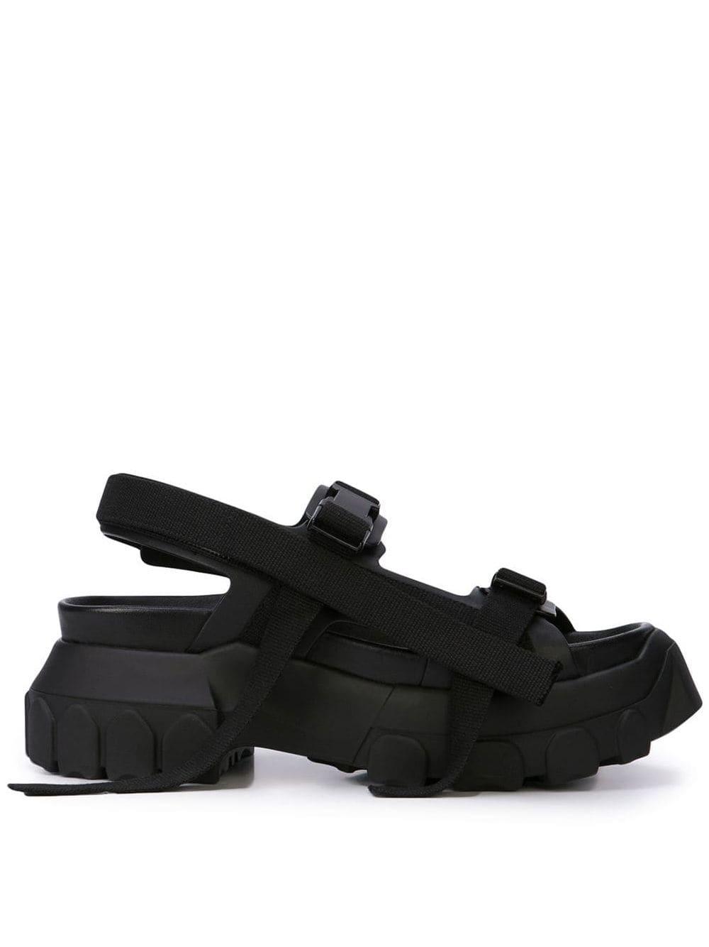 Rick Owens Babel Tractor Sandals in Black | Lyst