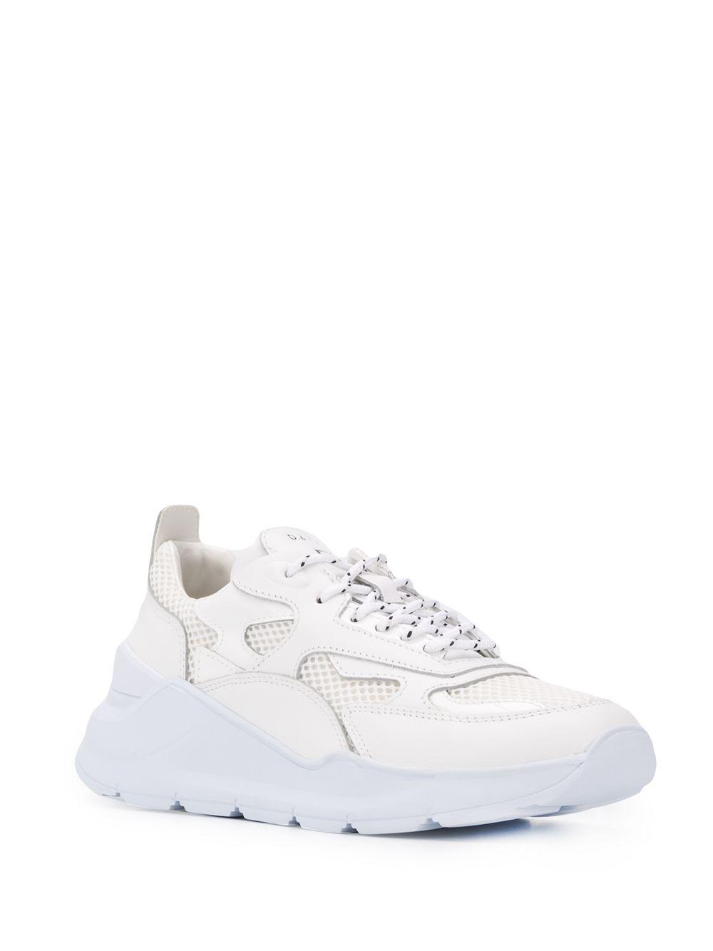 Date Leather Fuga Chunky Sneakers in White - Lyst