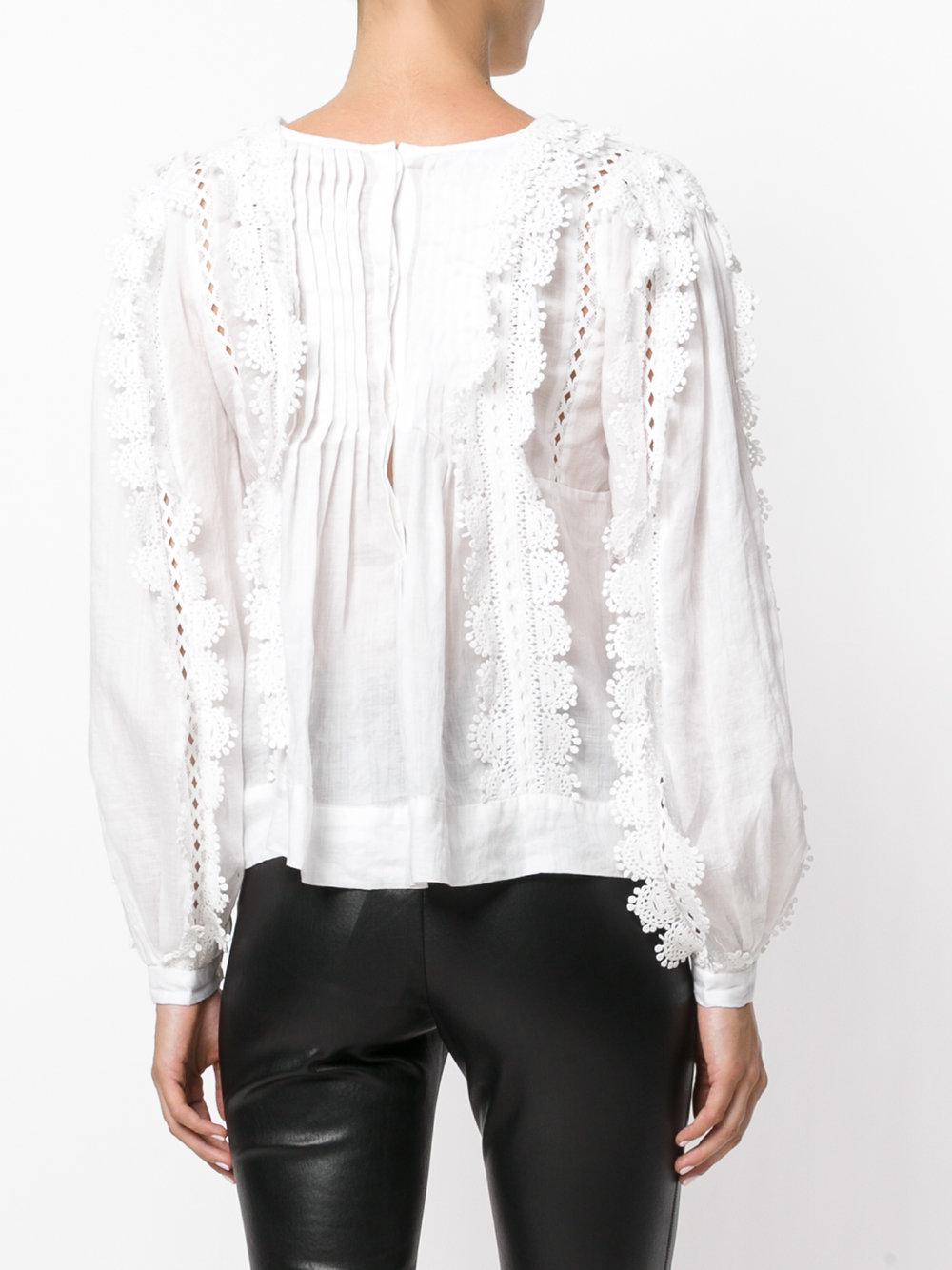 Isabel Marant Cotton Nell Blouse in White - Lyst