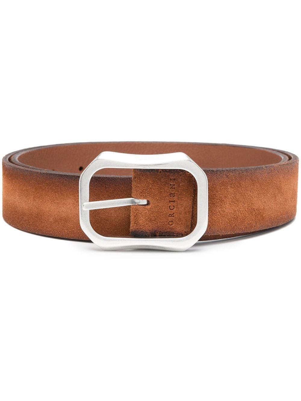 Orciani Leather Distressed-effect Buckle Belt in Brown for Men | Lyst