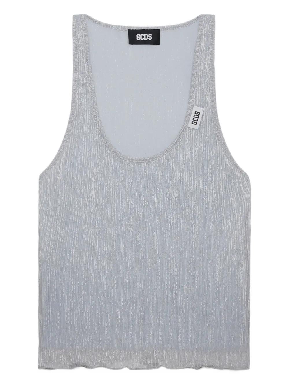 ◆GCDS◆ ROUCHES KNIT TANK TOP DKPAA21030SI Gcds Rouches Tank Top in Gray | Lyst