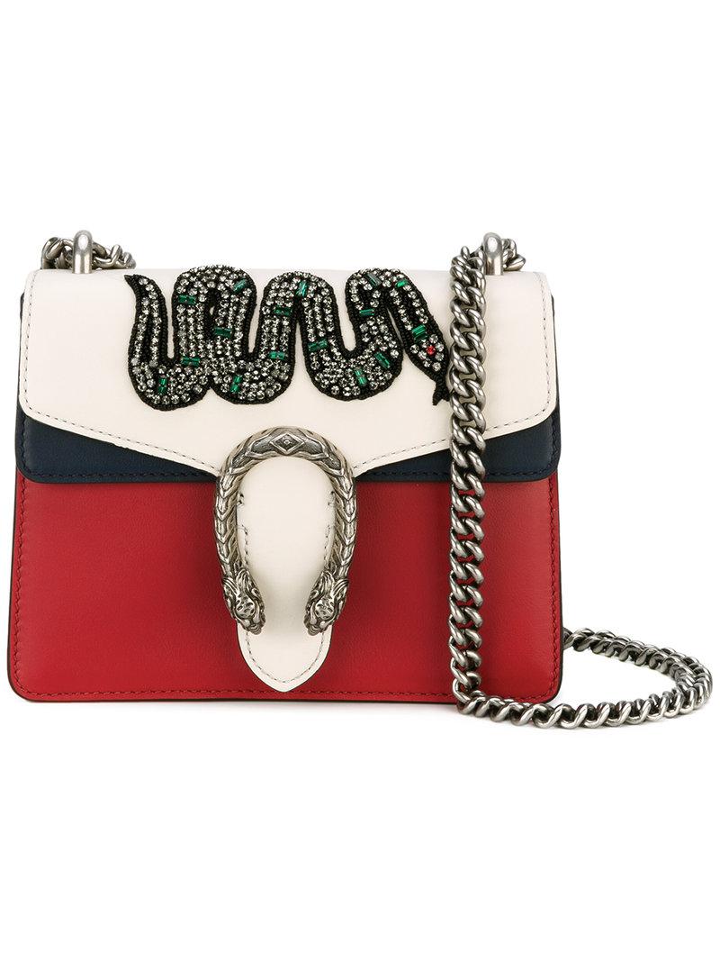 dionysus embroidered leather mini bag