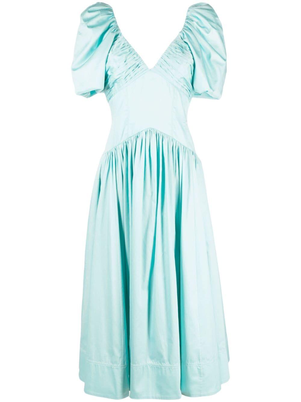 Aje. Gabrielle Puff-sleeve Midi Dress in Blue | Lyst UK