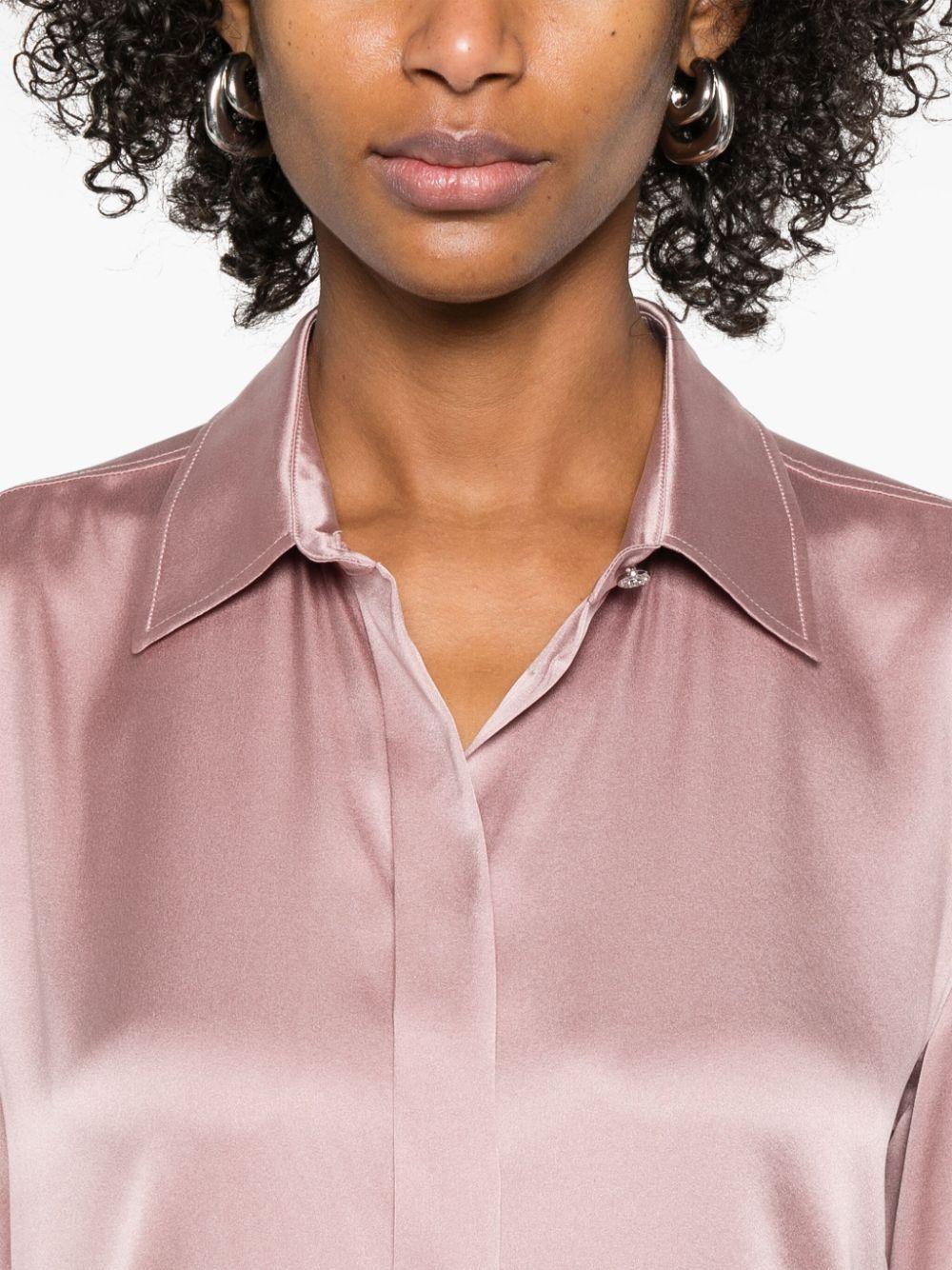Tシャツ・カットソー Max Mara Studio Pink stretch satin Baden shirt Max Mara Baden Shirt in Pink | Lyst