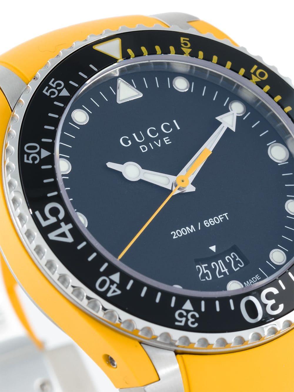 Gucci Rubber Dive Watch in Yellow for Men Lyst