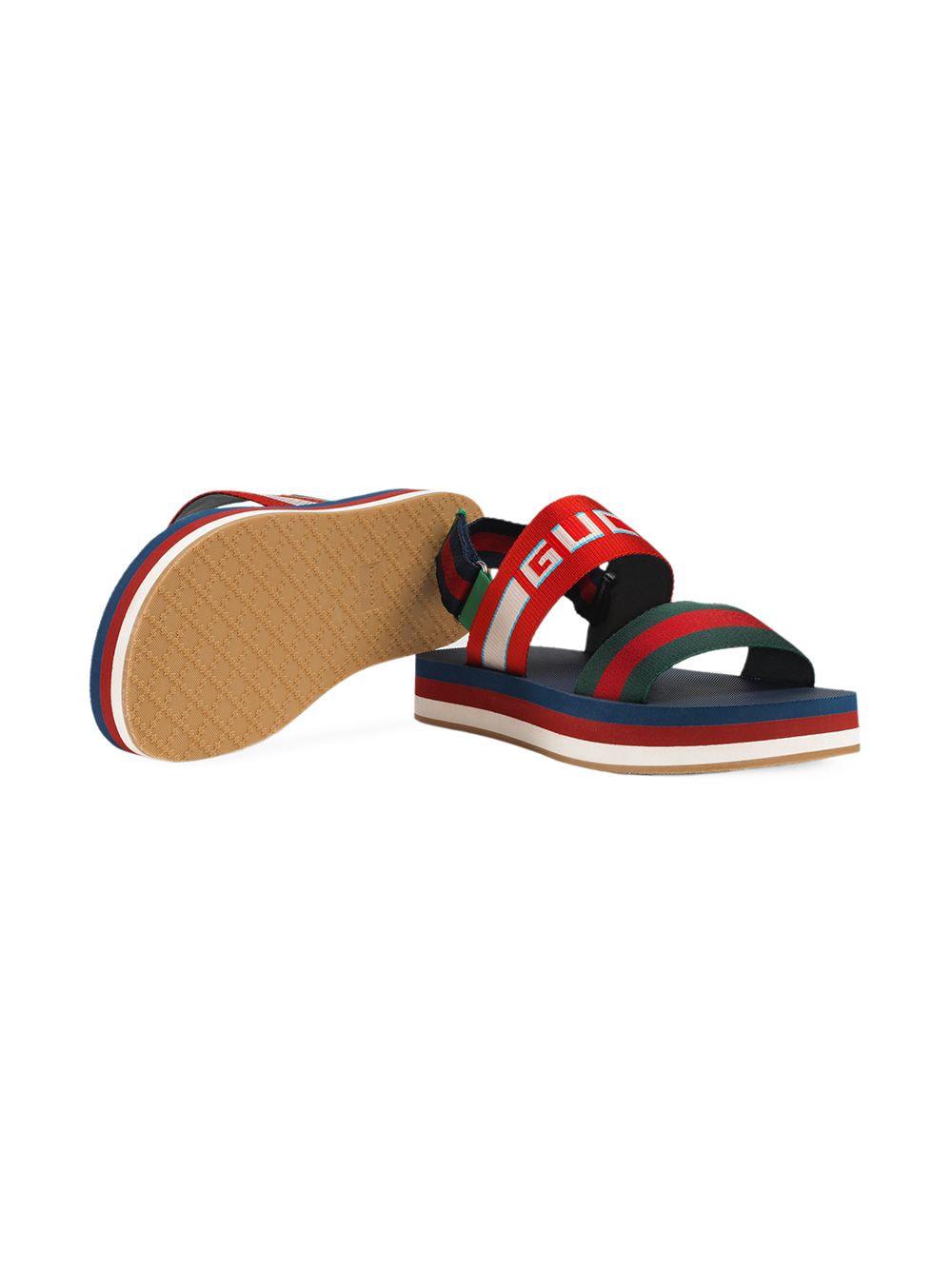 gucci stripe strap sandal