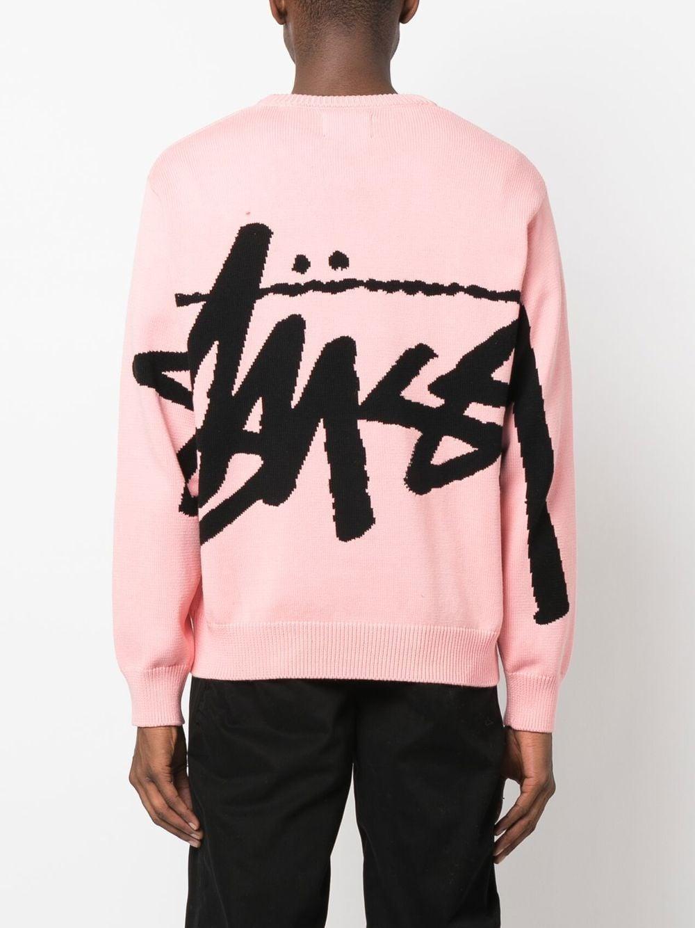 Stussy Logo-knit Jumper in Pink for Men | Lyst