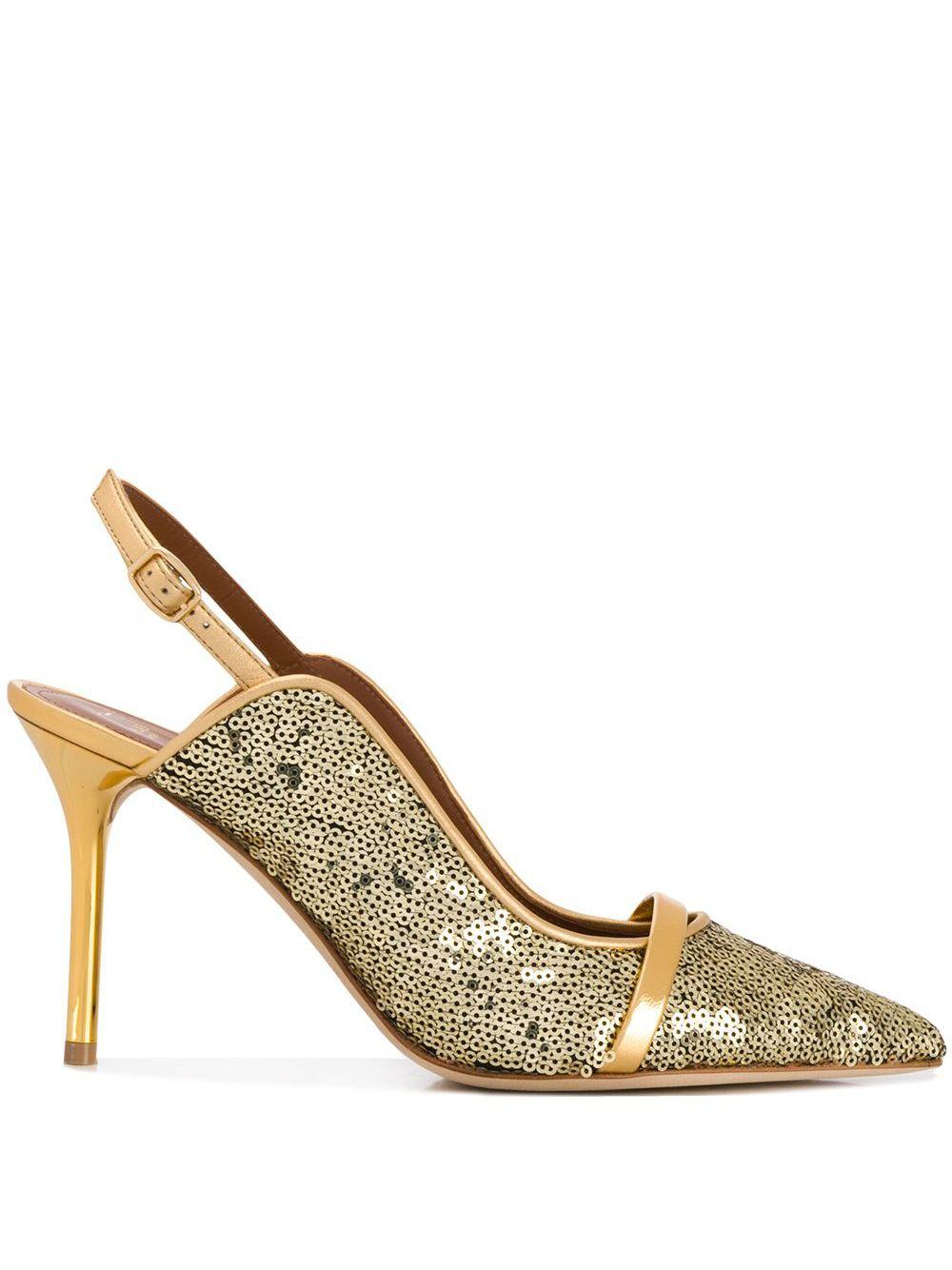 Malone Souliers Leather Marion Slingback Pumps in Gold (Metallic ...