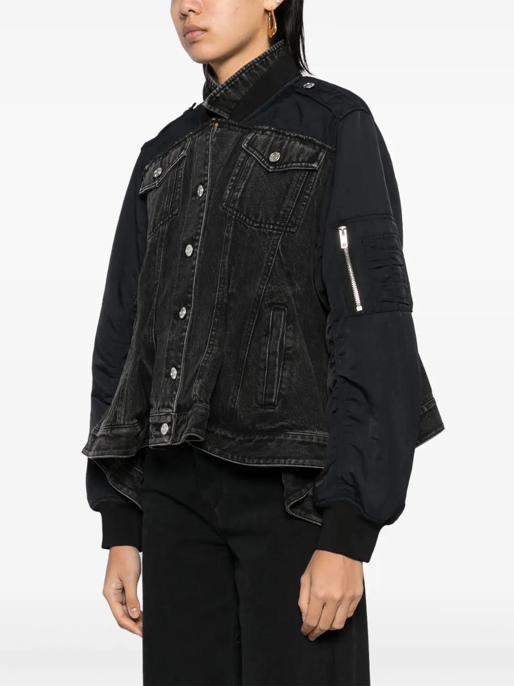 3.1 Phillip Lim Hybrid Denim Flight Jacket in Black | Lyst
