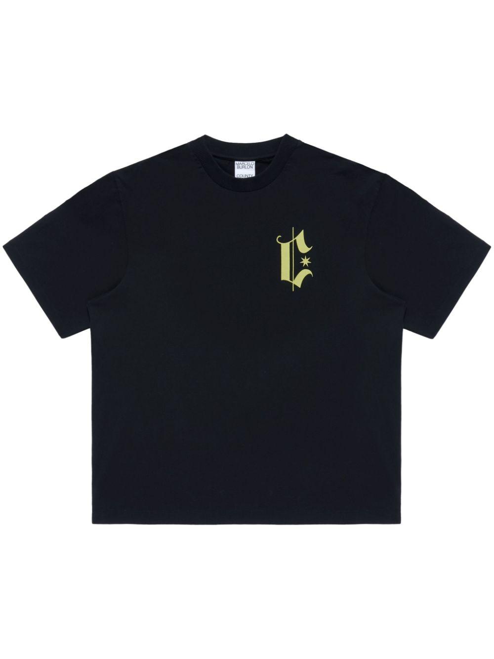 T shirt marcelo burlon nera e rossa new arrivals