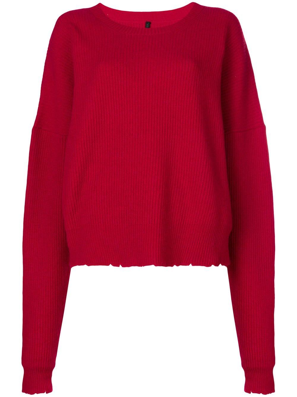 Unravel Project Wool Ribbed Sweater in Red - Lyst