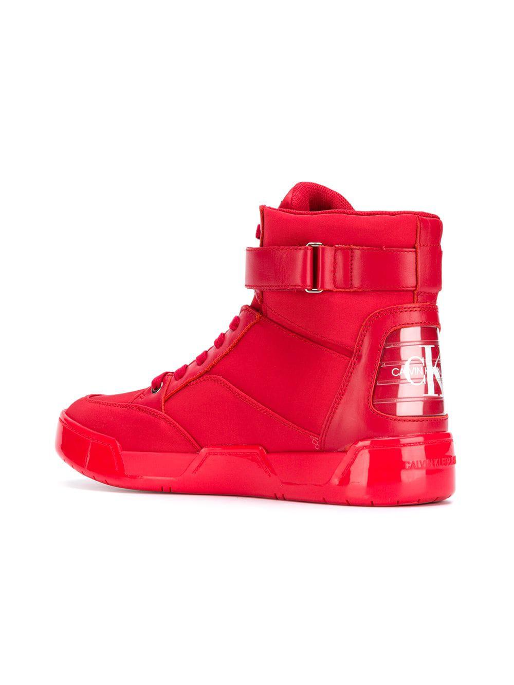 red calvin klein sneakers