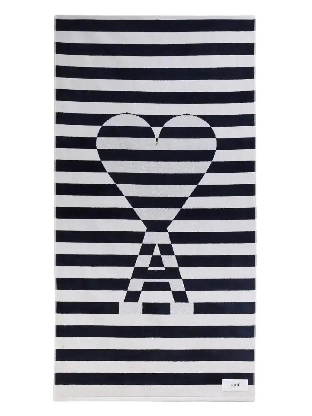 Ami Paris Ami De Coeur ストライプ ビーチタオル ブルー | Lyst
