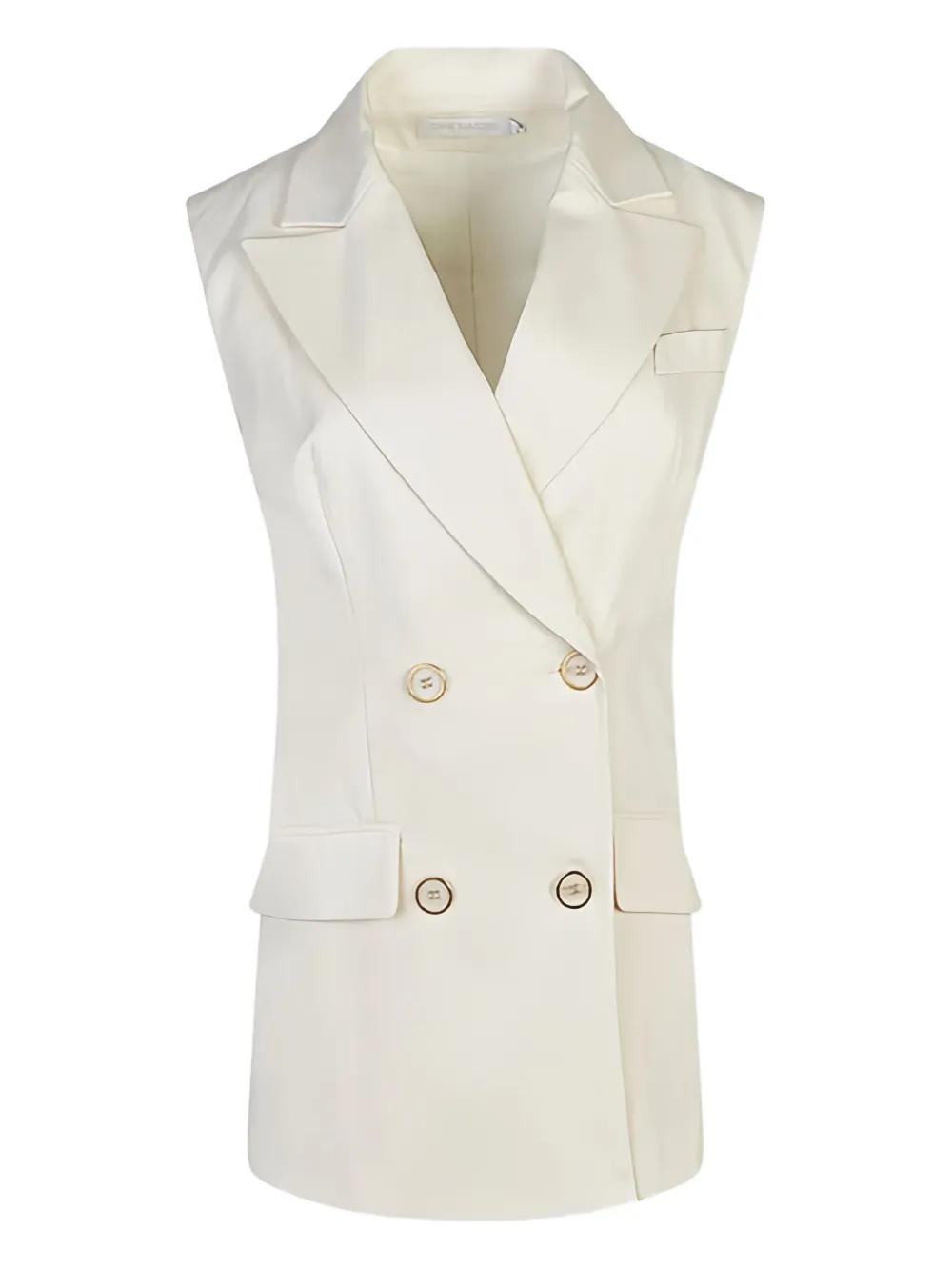 Anne Fontaine Orfevre Double-Breasted Gilet in White | Lyst