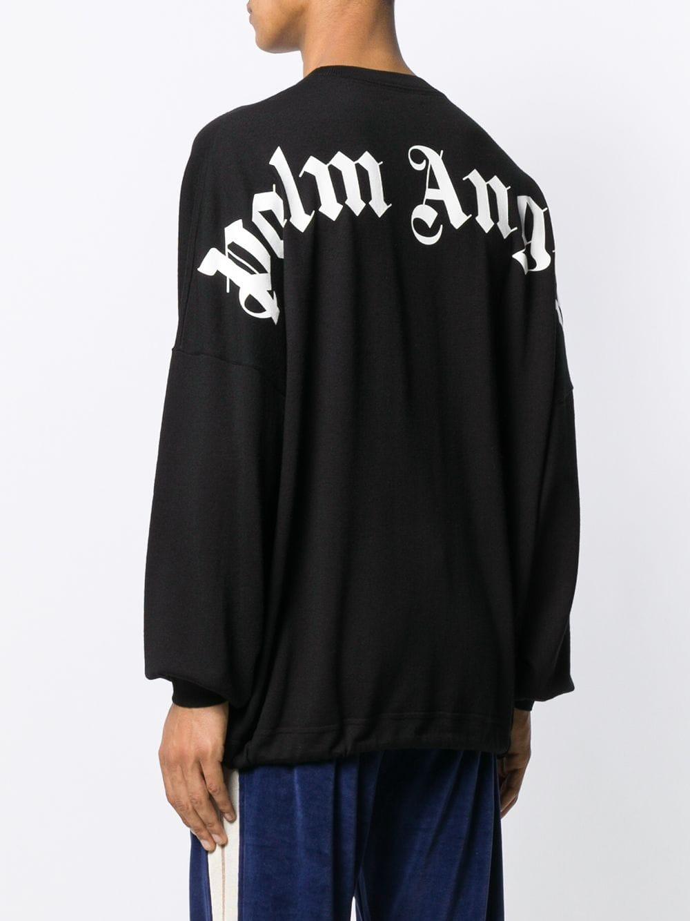 Palm Angels Wool Logo Jumper in Black for Men - Lyst