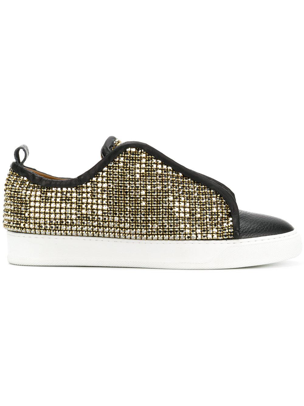 Black Dioniso all black luxury fashion sneakers with a bejeweled backing  Women's - www.vitorcorrea.com