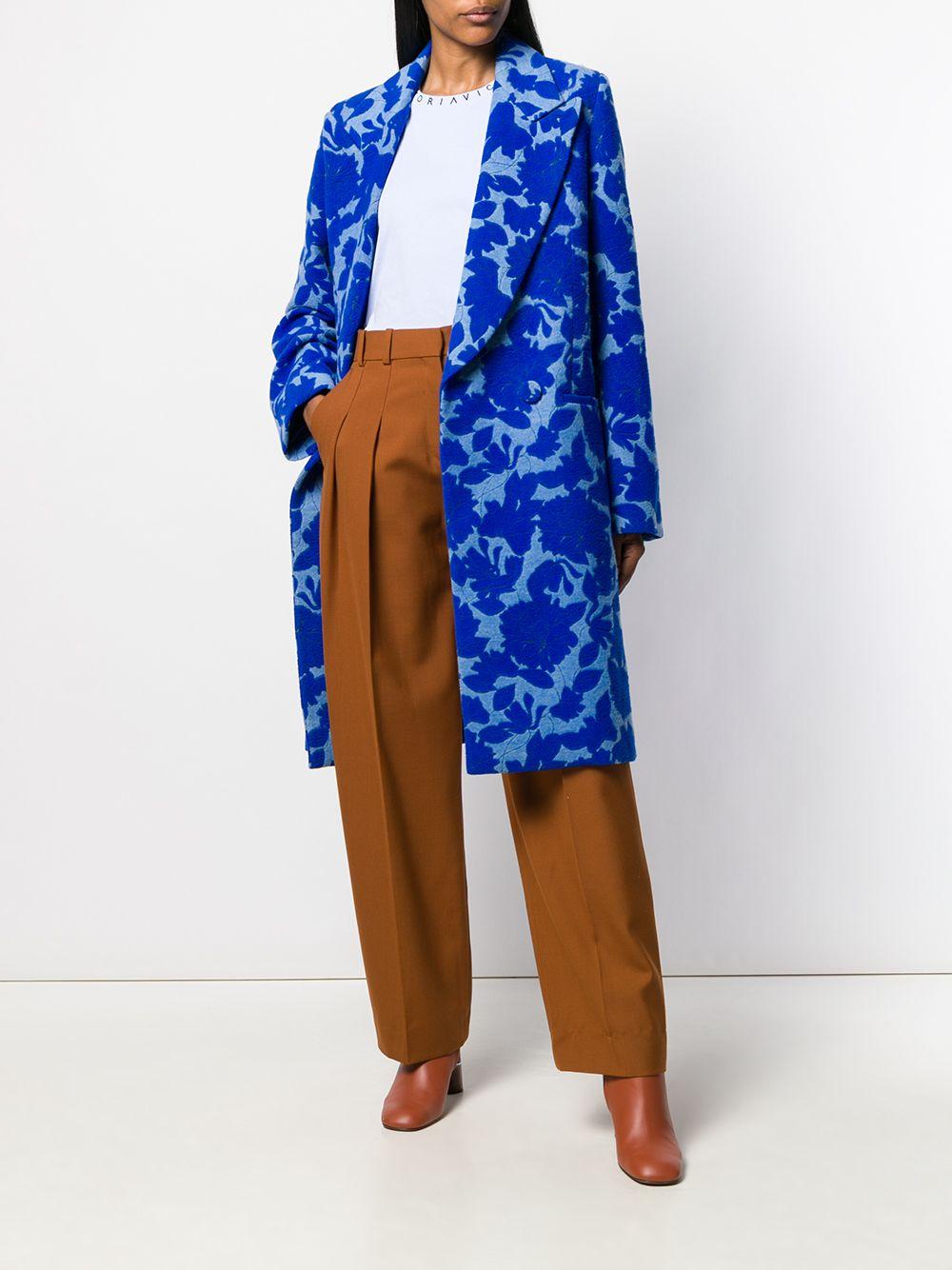 blue floral coat