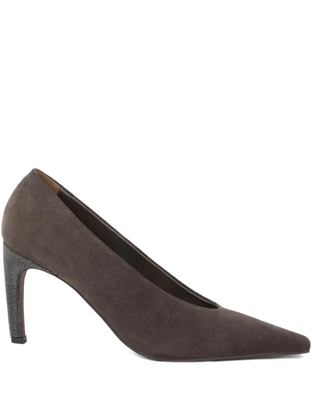 パンプス Brunello Cucinelli Medium Heel Suede heels for Woman in Pine Cone Brown | Brunello Cucinelli