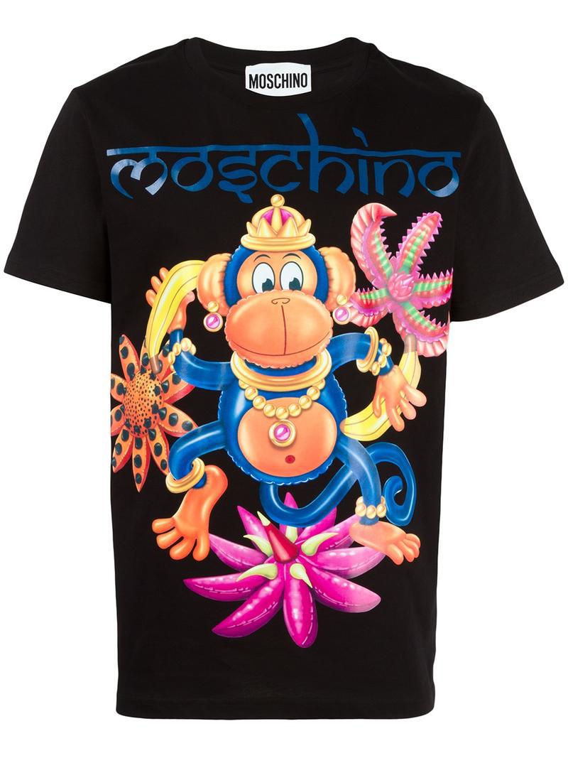 Moschino Cotton Monkey Print T-shirt in 